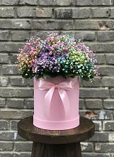 Цветочная композиция из Гипсофила и Розы в шляпной коробке #REPLACE_PRED# Журавлёвке