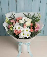Букет цветов из:  Розы, Лизиантусы и Хризантемы в Журавлёвке