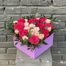 Цветочная композиция из Розы в коробке в Журавлёвке