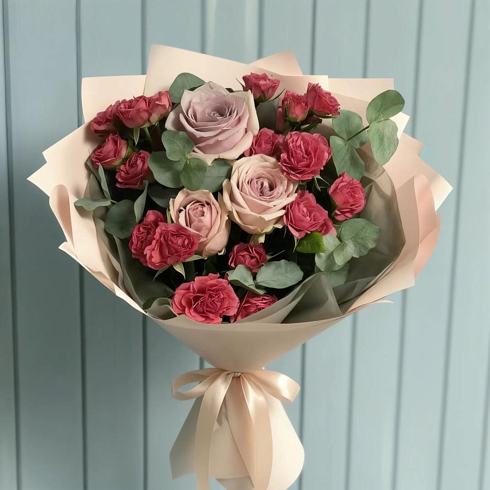 Букет цветов из: Гвоздики и Розы в Журавлёвке