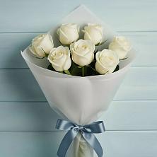 Букет 7 Белых роз Эдлесс Лав в Журавлёвке