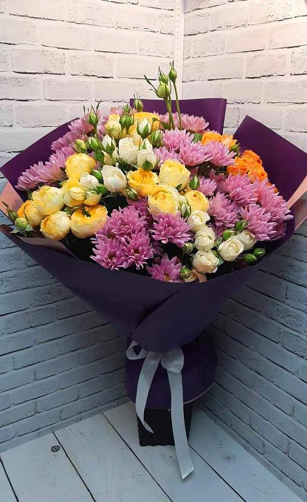 Букет цветов из: Хризантемы и Розы в Журавлёвке