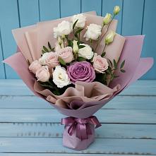 Букет цветов из:  Розы и Лизиантусы в Журавлёвке