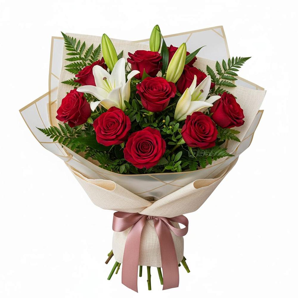 Букет цветов из: Лилии и Розы в Журавлёвке