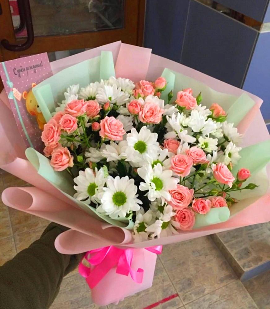 Букет цветов из: Розы и Хризантемы в Журавлёвке