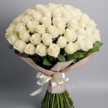 Букет 101 беля роза Белоснежка в Журавлёвке