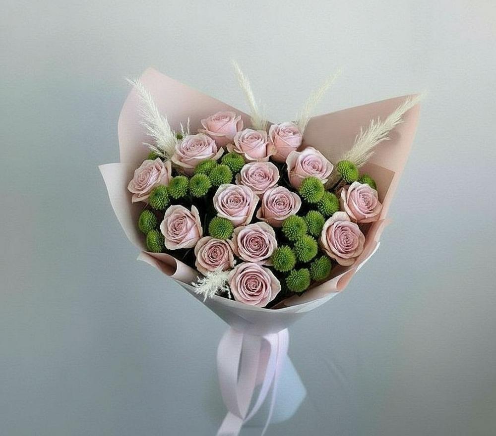 Букет цветов из: Розы и Хризантемы в Журавлёвке