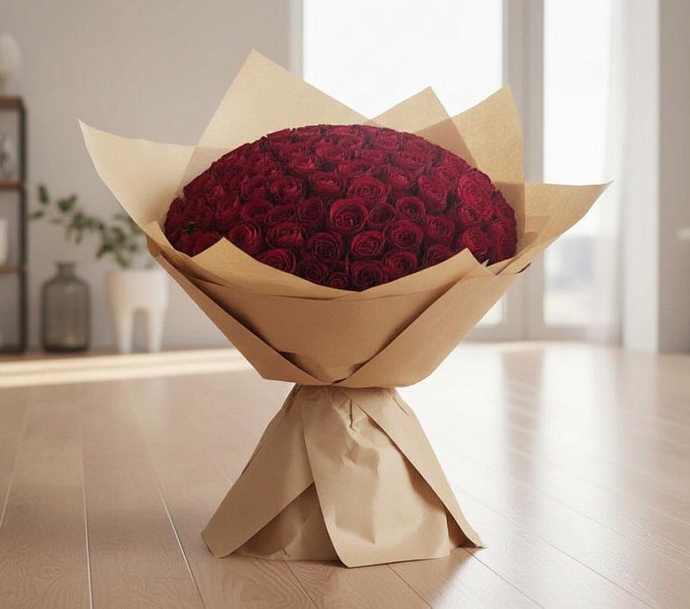 Букет 101 Красная роза в Журавлёвке
