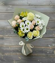 Букет цветов из:  Альстромерии, Розы и Хризантемы в Журавлёвке